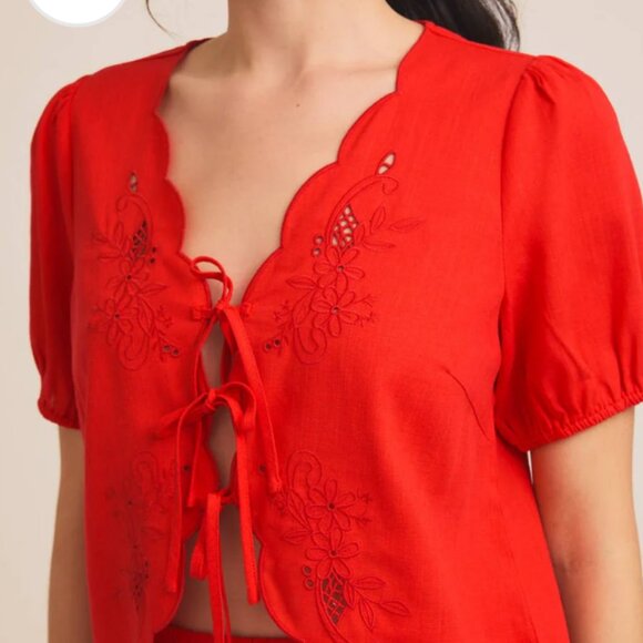 Red Eyelet Set - Picture 2 of 5